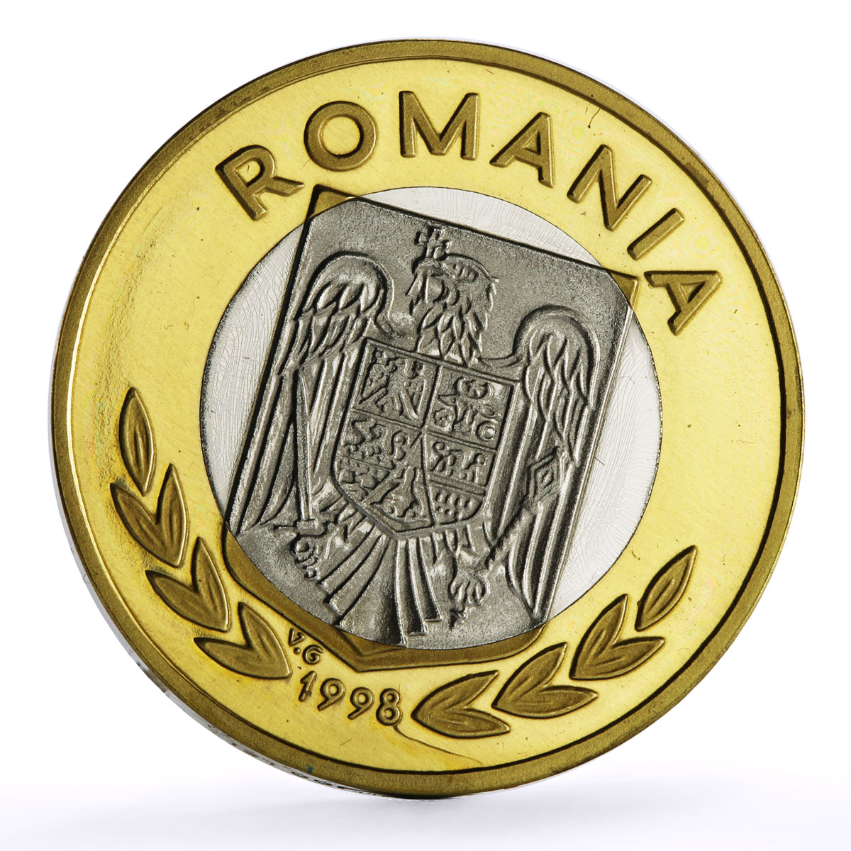Romania Nagano Olympics Figure Skating Piefort TRIAL PATTERN NiBrass coin 1998