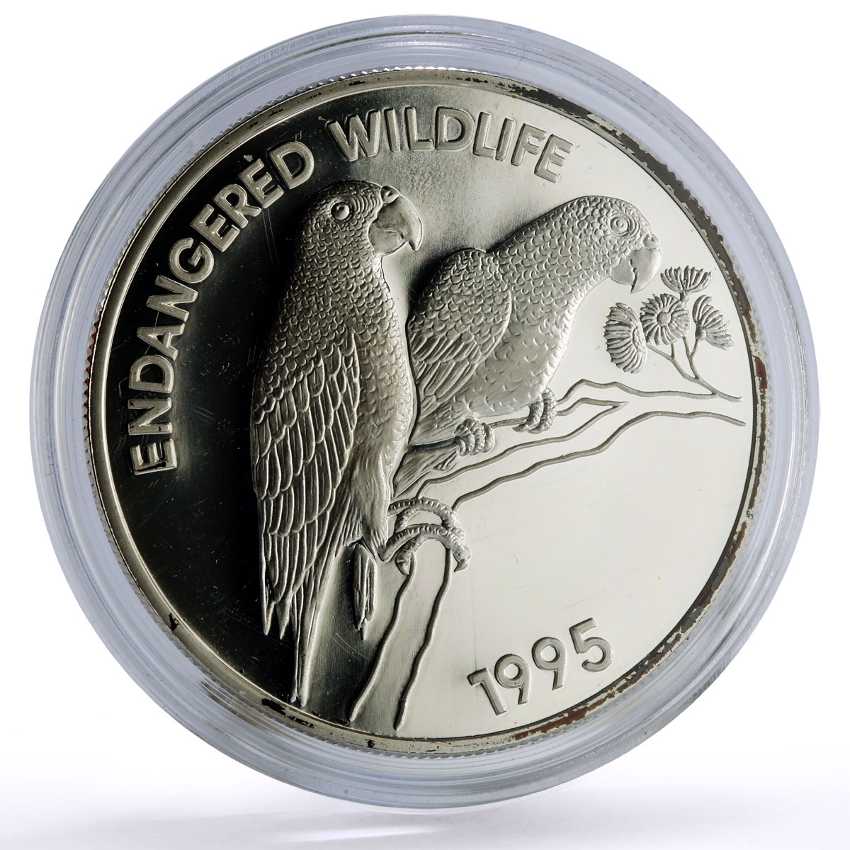 Jamaica 25 dollars Conservation Wildlife Parrot Bird Fauna silver coin 1995