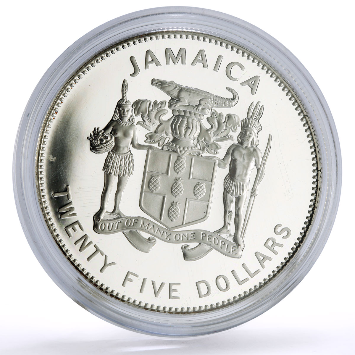 Jamaica 25 dollars Conservation Wildlife Parrot Bird Fauna silver coin 1995