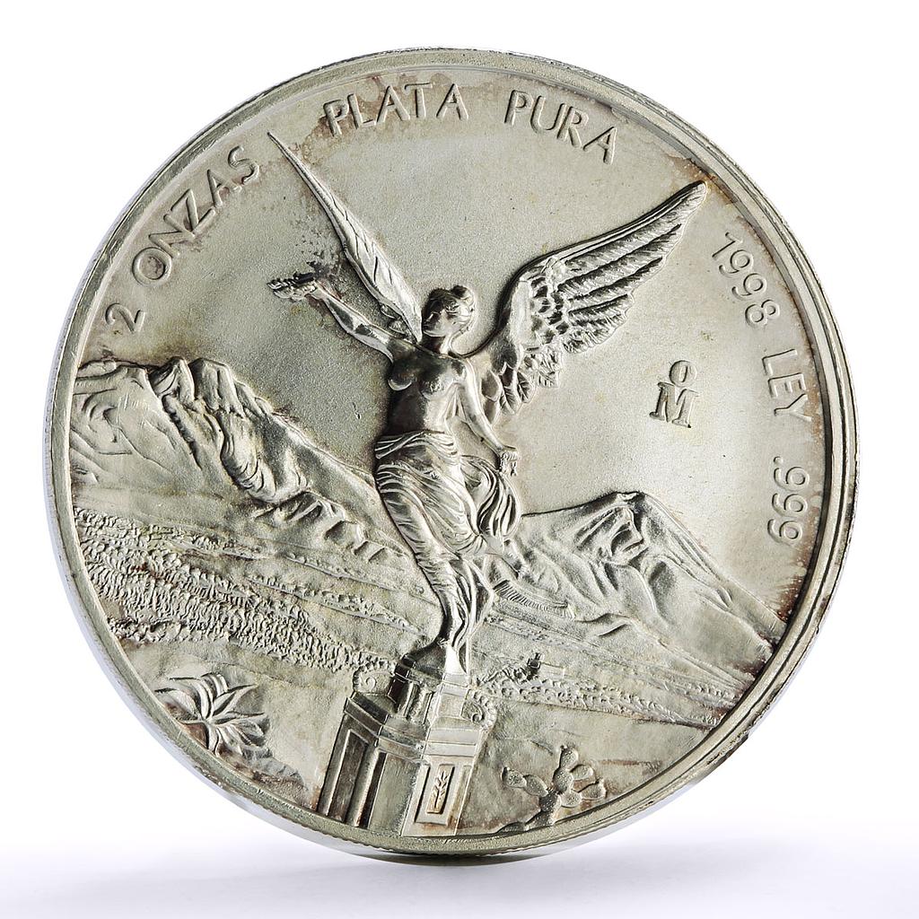 Mexico 2 onzas Libertad Angel of Independence silver coin 1998