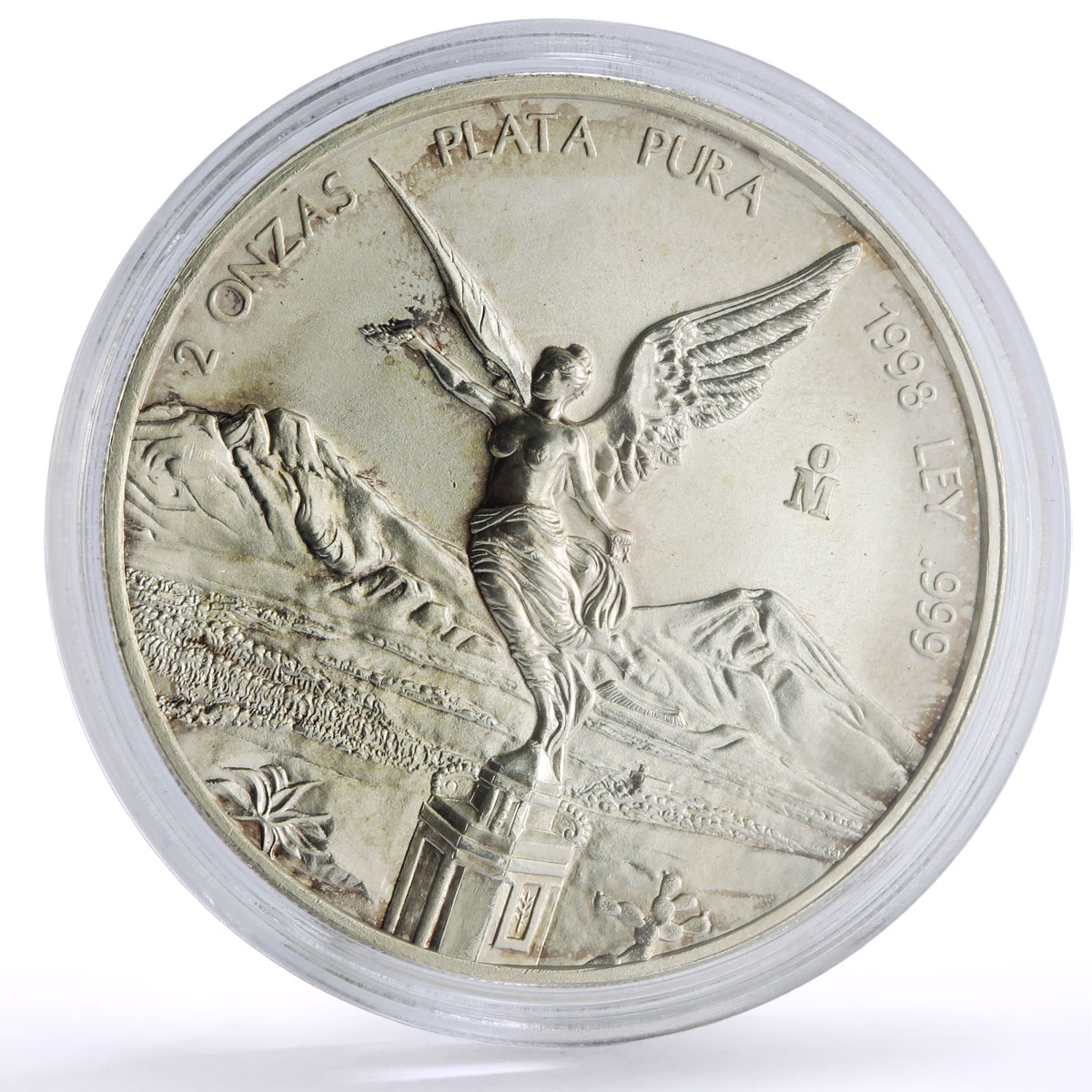 Mexico 2 onzas Libertad Angel of Independence silver coin 1998