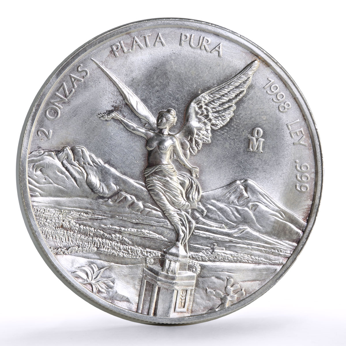 Mexico 2 onzas Libertad Angel of Independence silver coin 1998