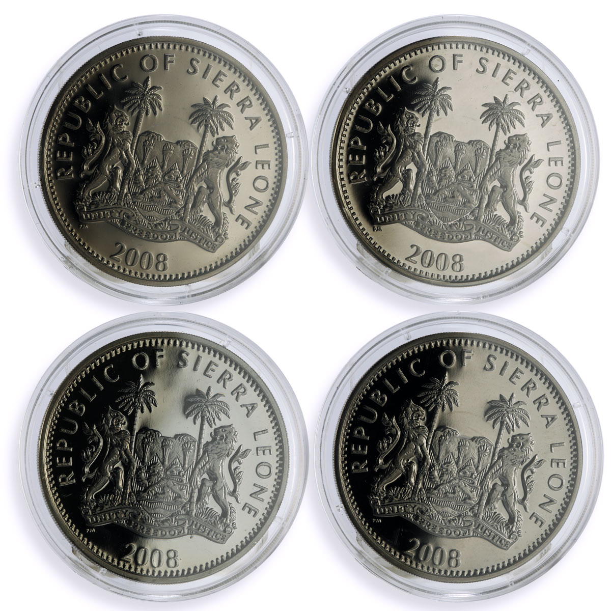 Sierra Leone set of 4 coins Wildlife Nocturnal Animals Fauna silver coins 2008