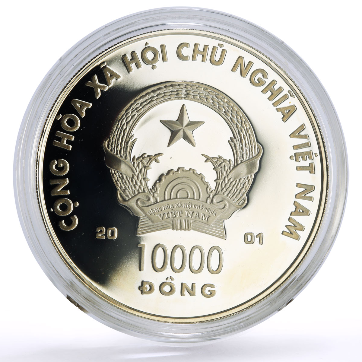 Vietnam set of 3 coins Lunar Calendar Year of the Snake proof silver coins 2001