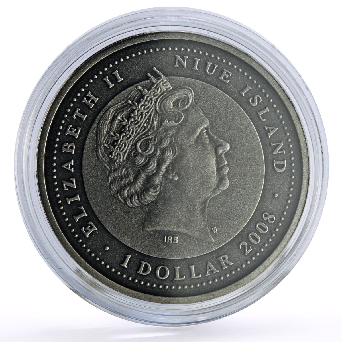 Niue 1 $ Lunar Year of the Ox 2009 Seated Ox Lotus Flowers silver coin 2008