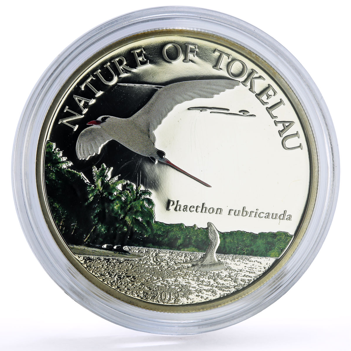 Tokelau 5 dollars Conservation Wildlife Phaeton Bird Fauna silver coin 2012