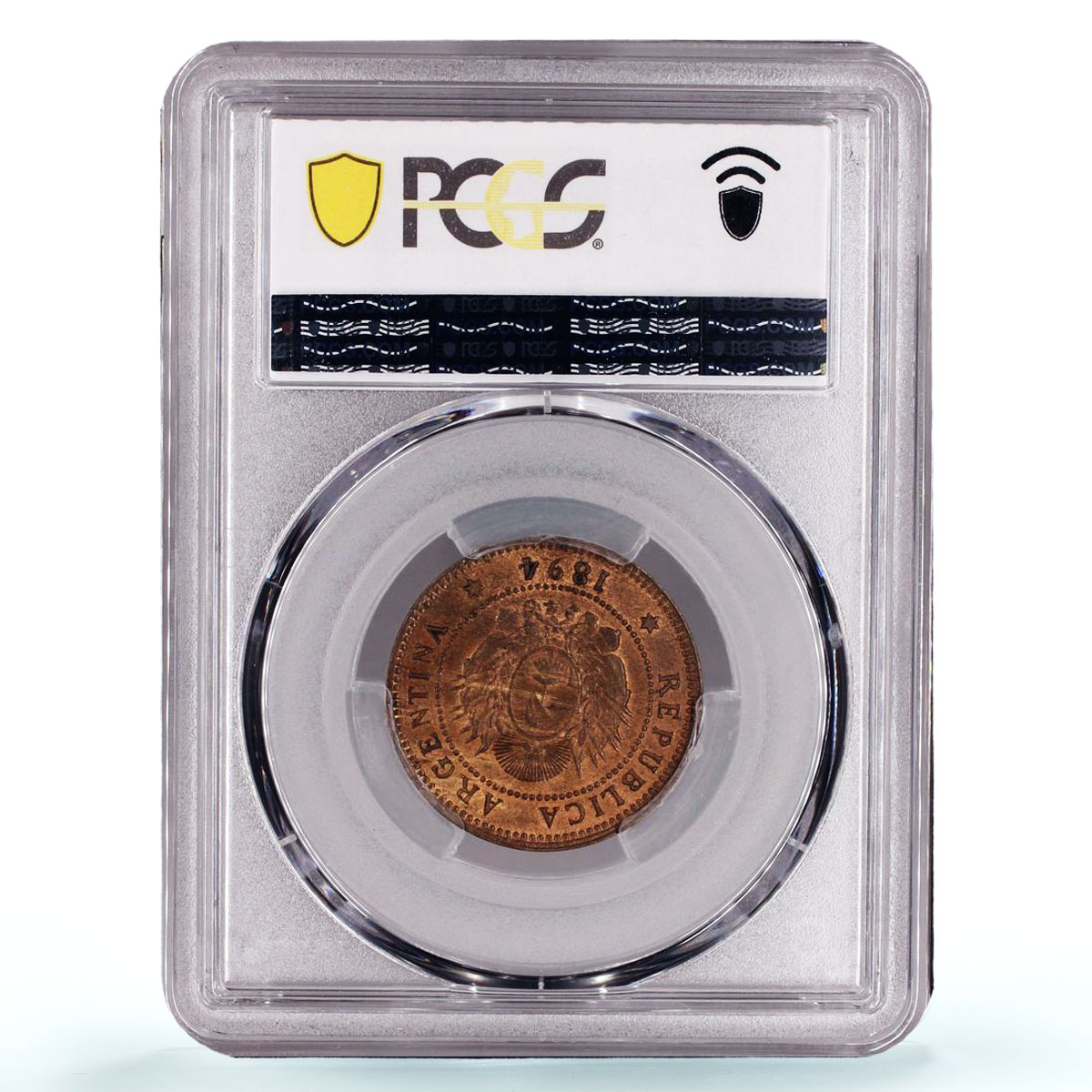 Argentina 1 centavo Regular Coinage Libertad KM-32 MS64 BN PCGS bronze coin 1894