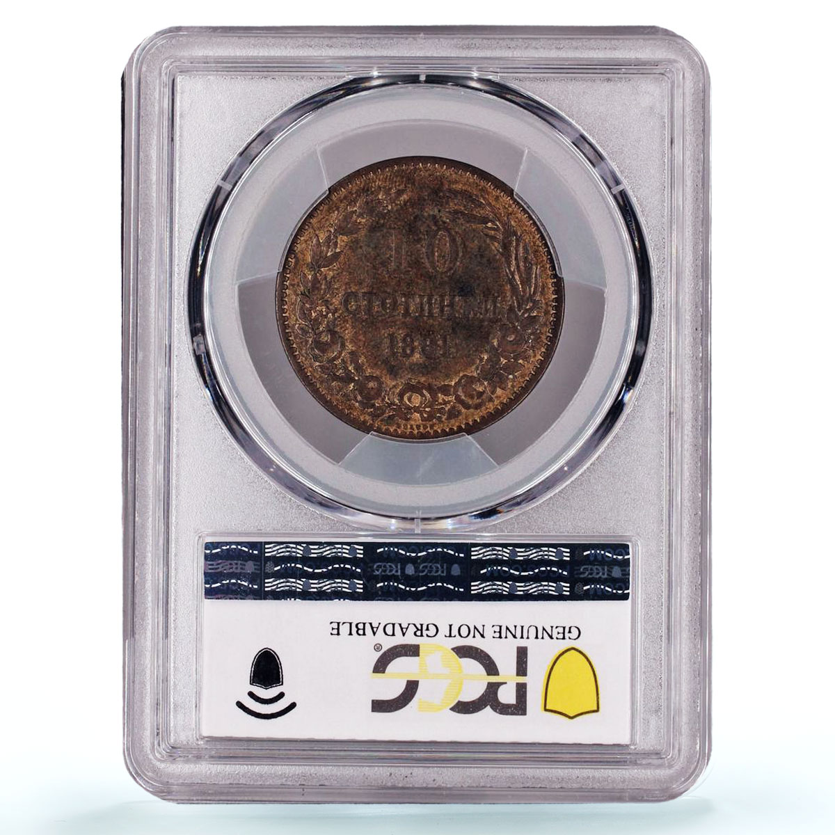 Bulgaria 10 stotinki Prince Alexander I Coinage KM-3 VF PCGS bronze coin 1881