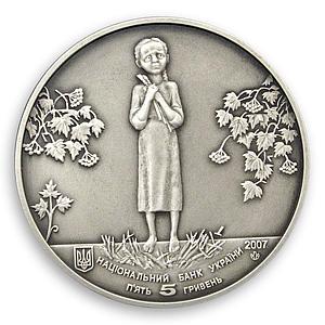 Ukraine 5 hryvnia Famine genocide of Ukrainian people holodomor nickel coin 2007