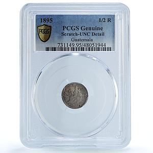 Guatemala 1/2 real Regular Coinage Libertad Liberty UNC PCGS silver coin 1895