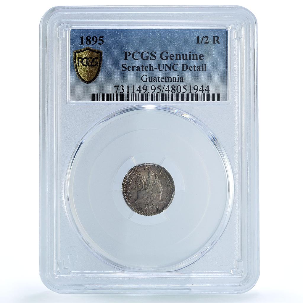 Guatemala 1/2 real Regular Coinage Libertad Liberty UNC PCGS silver coin 1895 Guatemala 1/2 real Regular Coinage Libertad Liberty UNC PCGS silver coin 1895