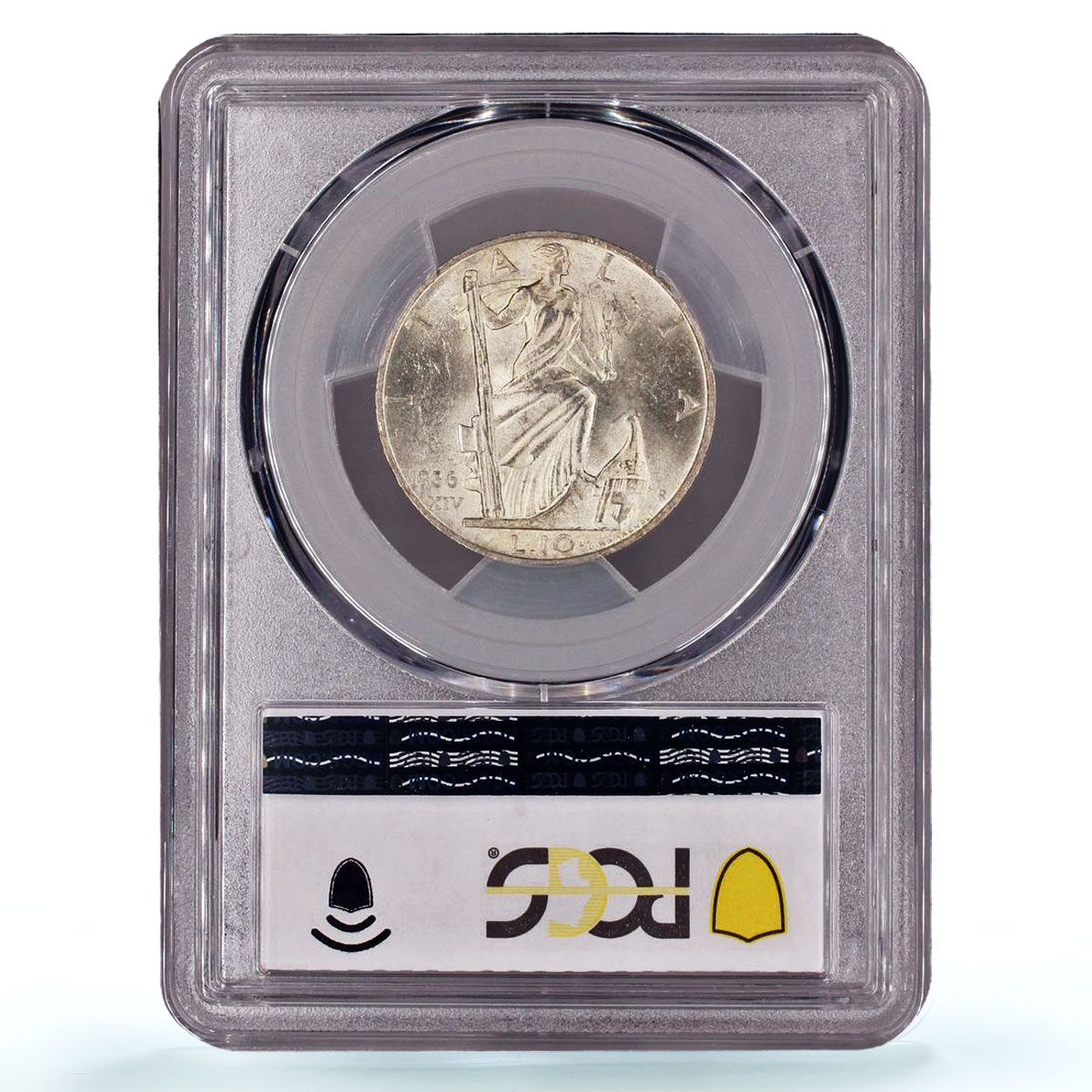 Italy 10 lire Emanuele III Coinage Year XIV KM-80 MS62 PCGS silver coin 1936