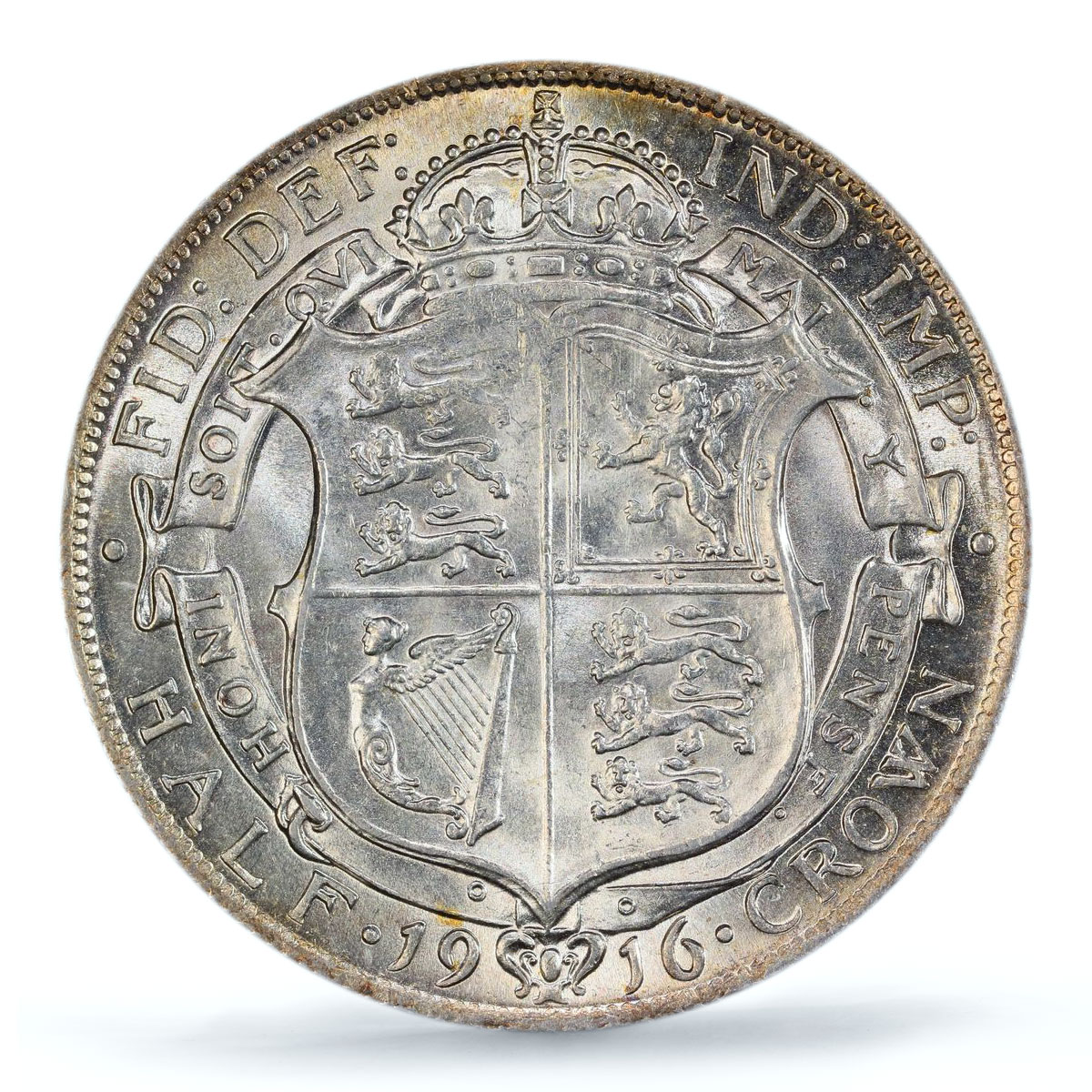 Great Britain 1/2 crown George V Coinage KM-818.1 AU58 PCGS silver coin 1916