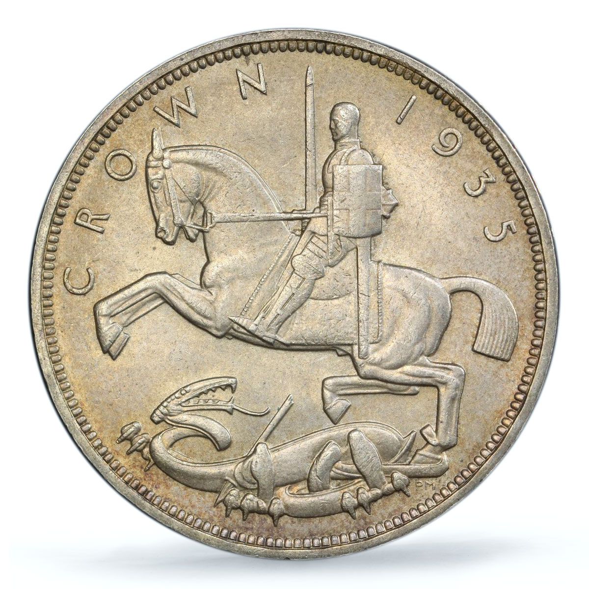 Great Britain 1 crown George V Saint George KM-842 MS63 PCGS silver coin 1935