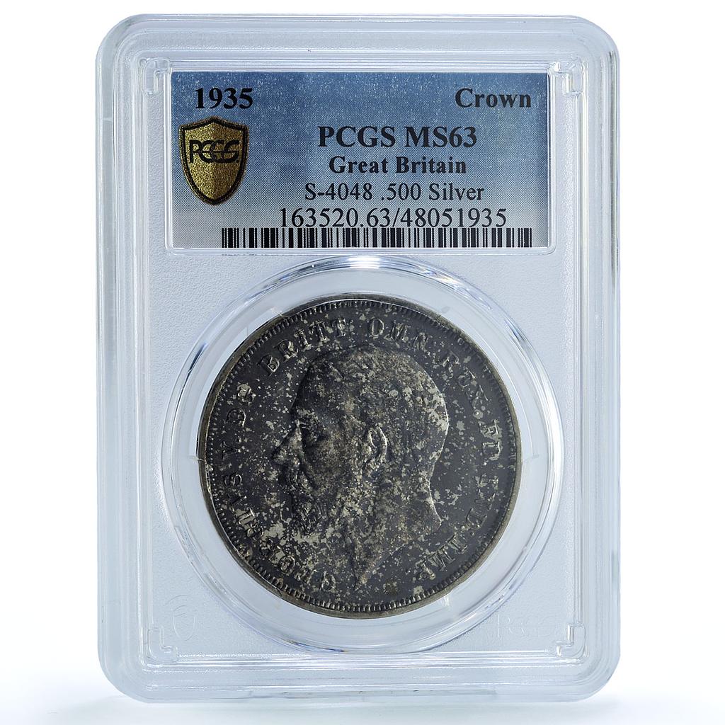 Great Britain 1 crown George V Saint George KM-842 MS63 PCGS silver coin 1935 Great Britain 1 crown George V Saint George KM-842 MS63 PCGS silver coin 1935