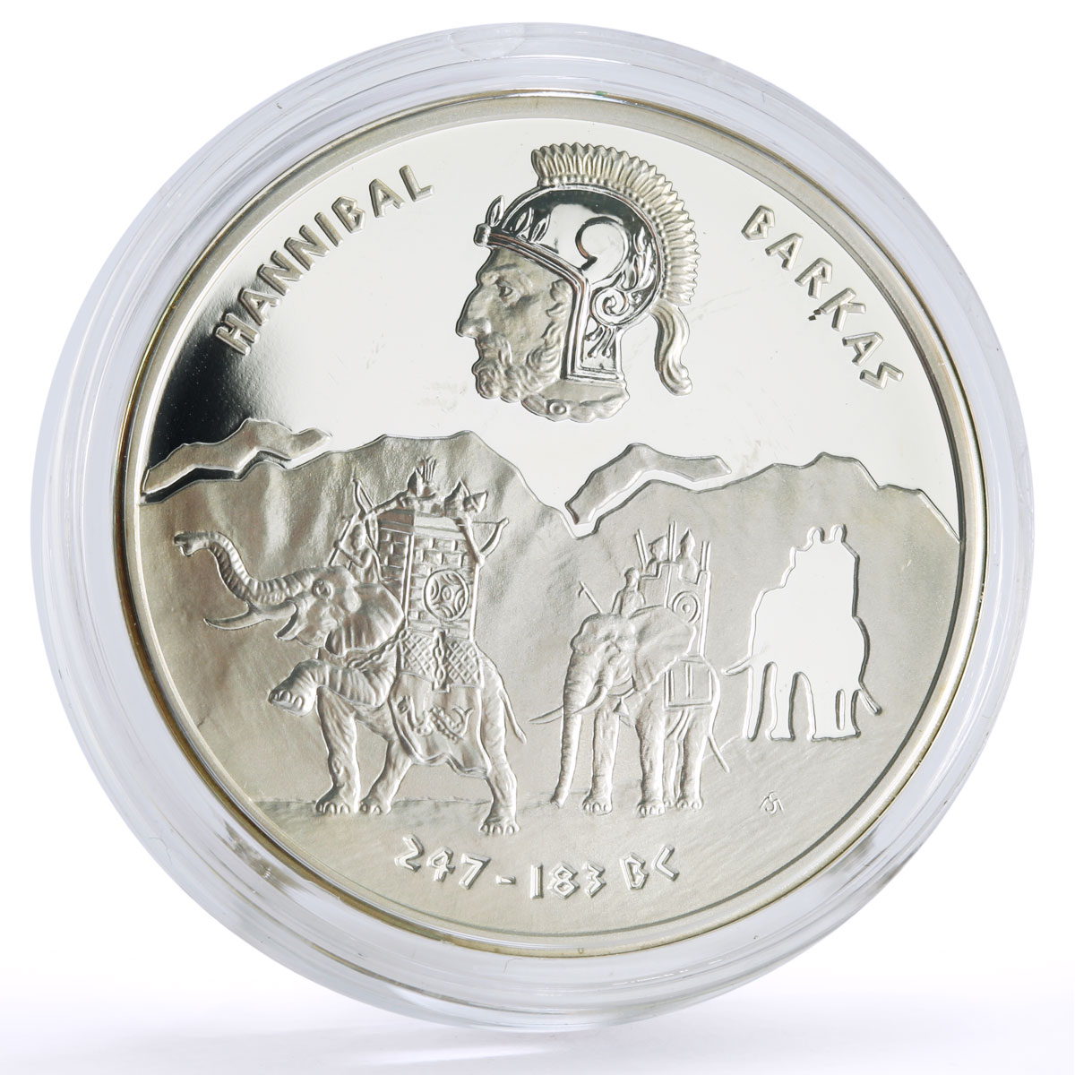 Niue 1 dollar Great Commanders Hannibal Barkas Elephants proof silver coin 2012