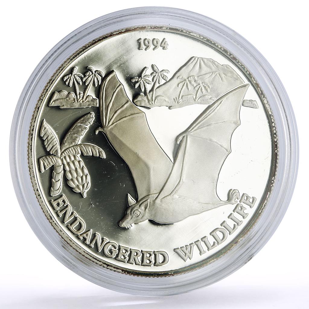 Samoa 10 dollars Conservation Wildlife Flying Bat Fauna proof silver coin 1994
