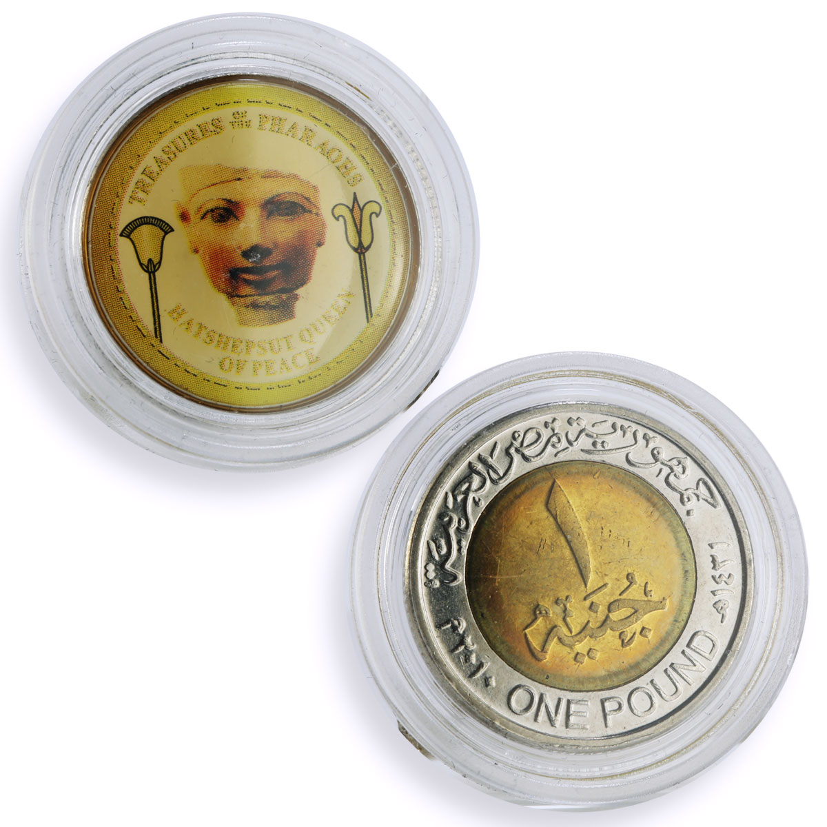 Egypt set of 10 tokens Ancient Treasures Pharaohs bimetal coins 2010
