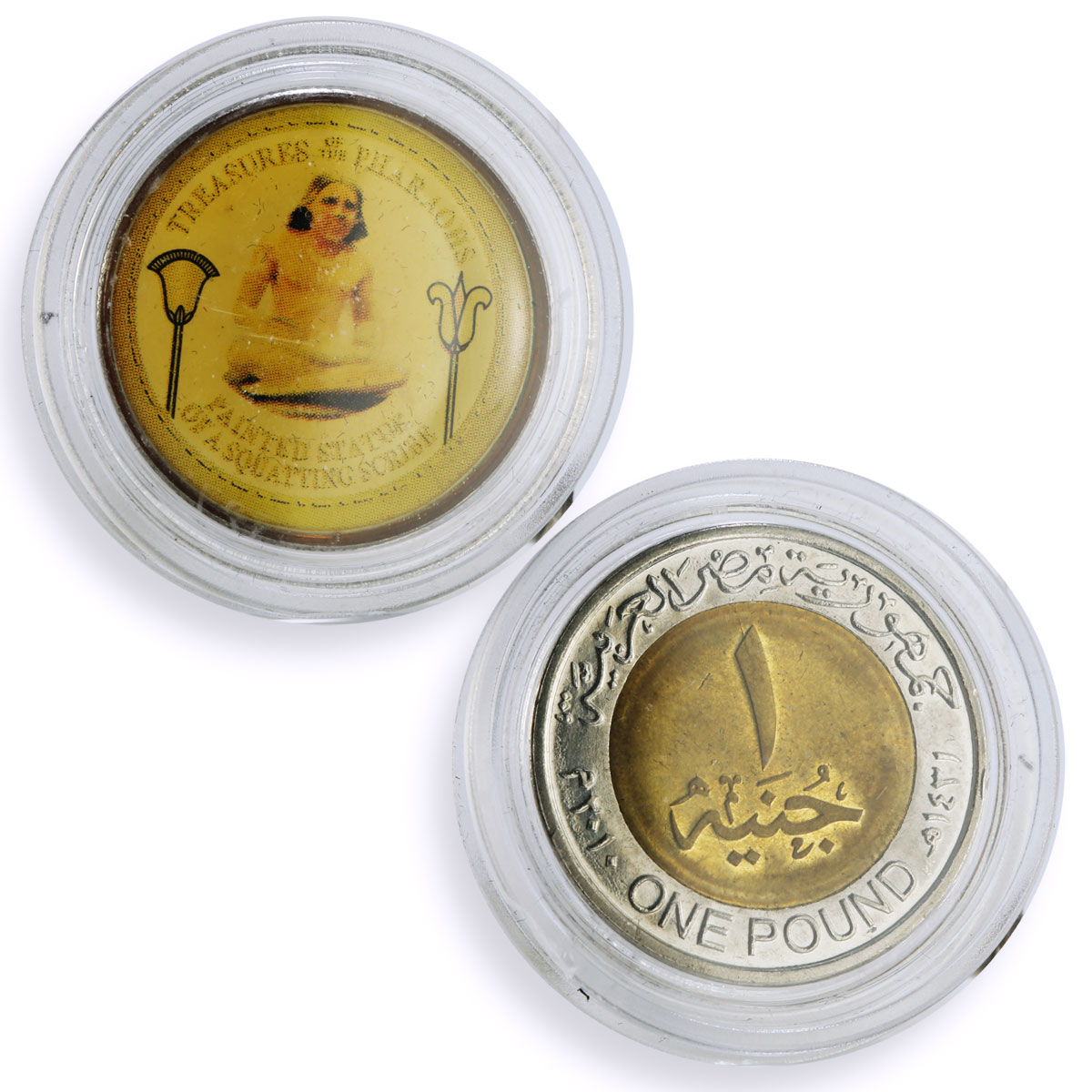 Egypt set of 10 tokens Ancient Treasures Pharaohs bimetal coins 2010