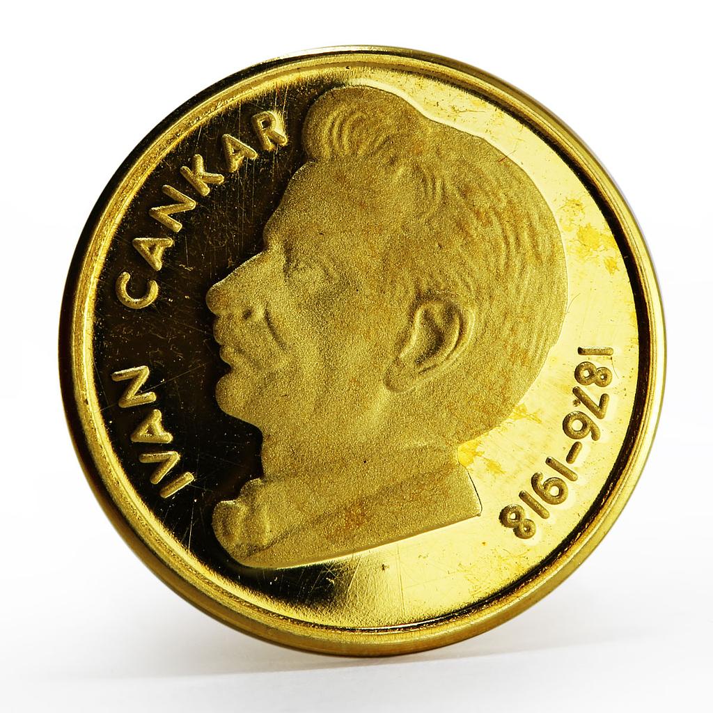 Slovenia 10 lip Ivan Cankar proof gold coin 1991