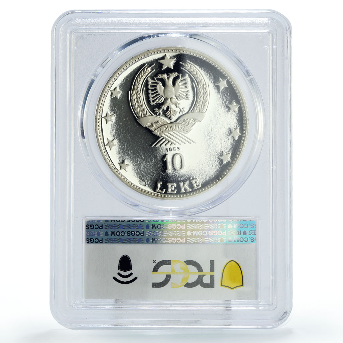 Albania 10 leke Skanderbeg's Death Horseman KM-50.1 PR64 PCGS silver coin 1968