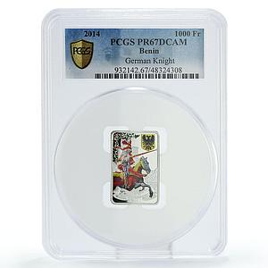 Benin 1000 francs German Knight Equestrian Horseman PR67 PCGS silver coin 2014