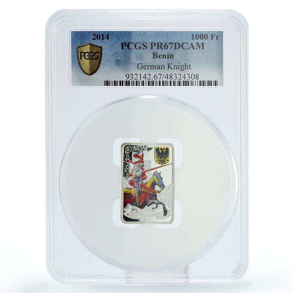 Benin 1000 francs German Knight Equestrian Horseman PR67 PCGS silver coin 2014