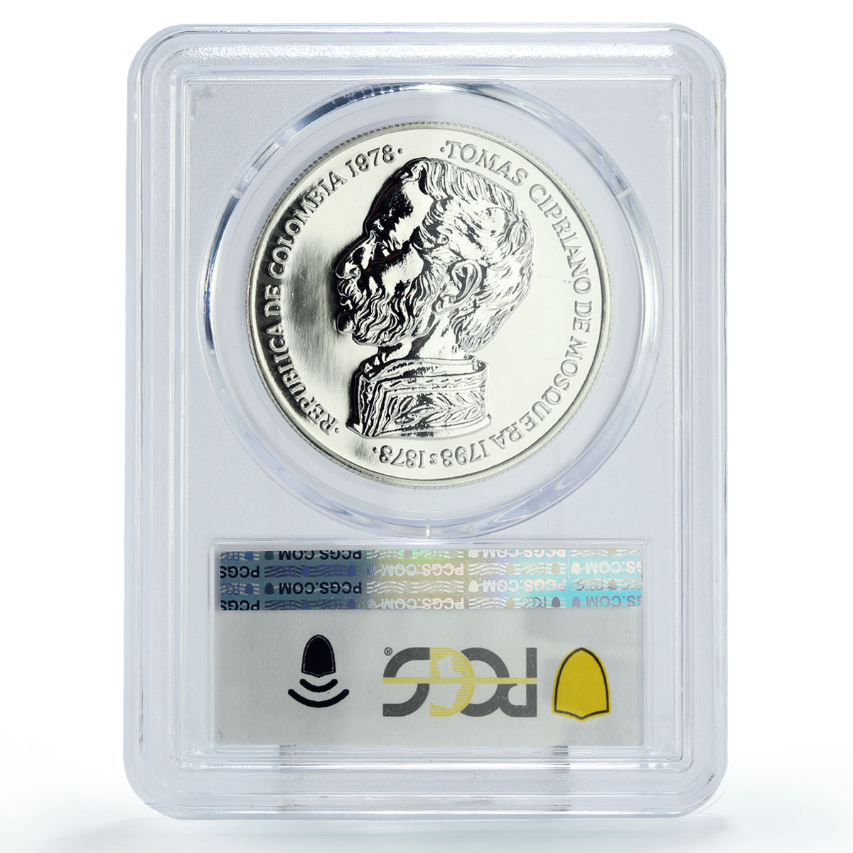 Colombia 500 pesos Conservation Crocodile Fauna MS68 PCGS silver coin 1978