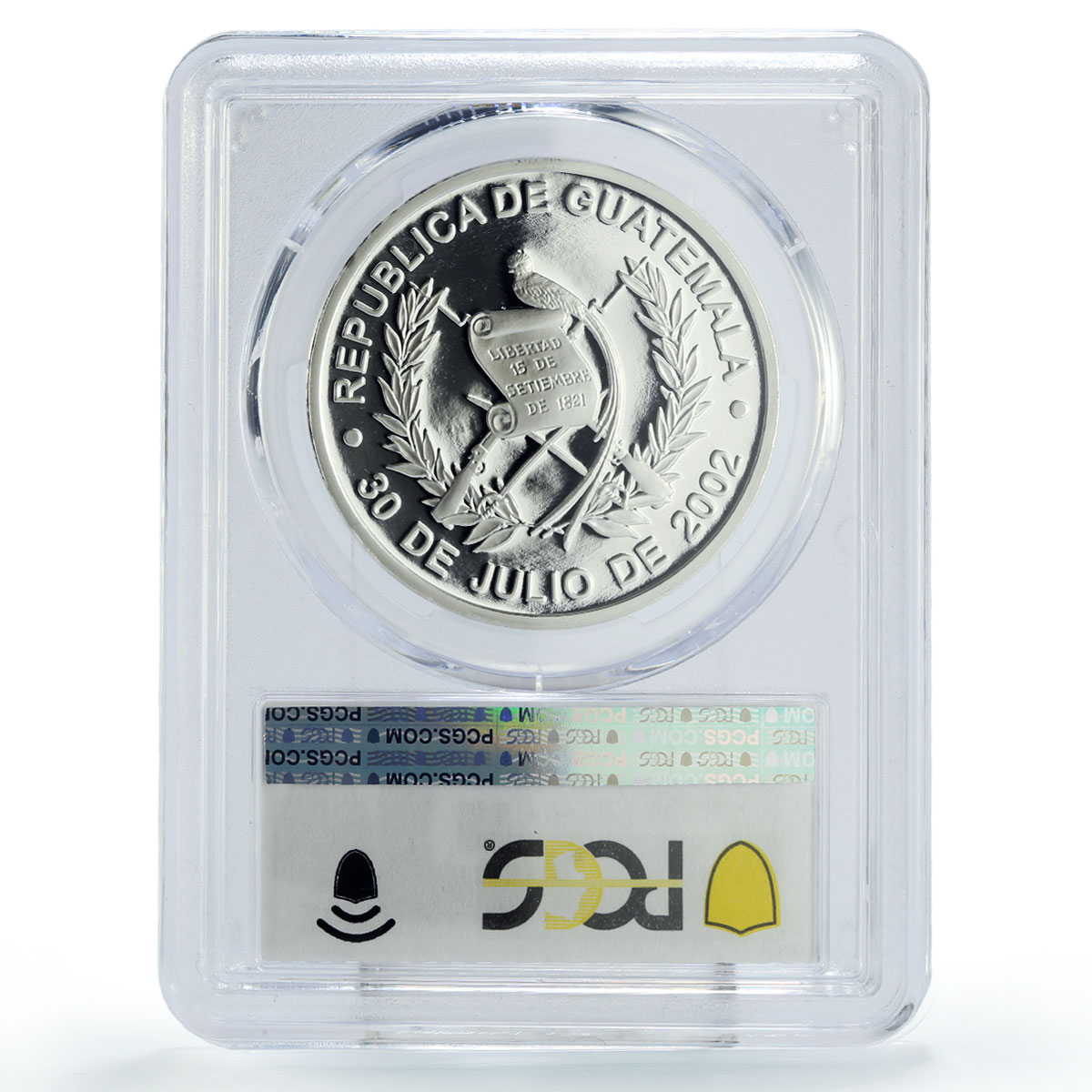 Guatemala 1 quetzal St Pedro Betancourt Canonization PR69 PCGS silver coin 2002