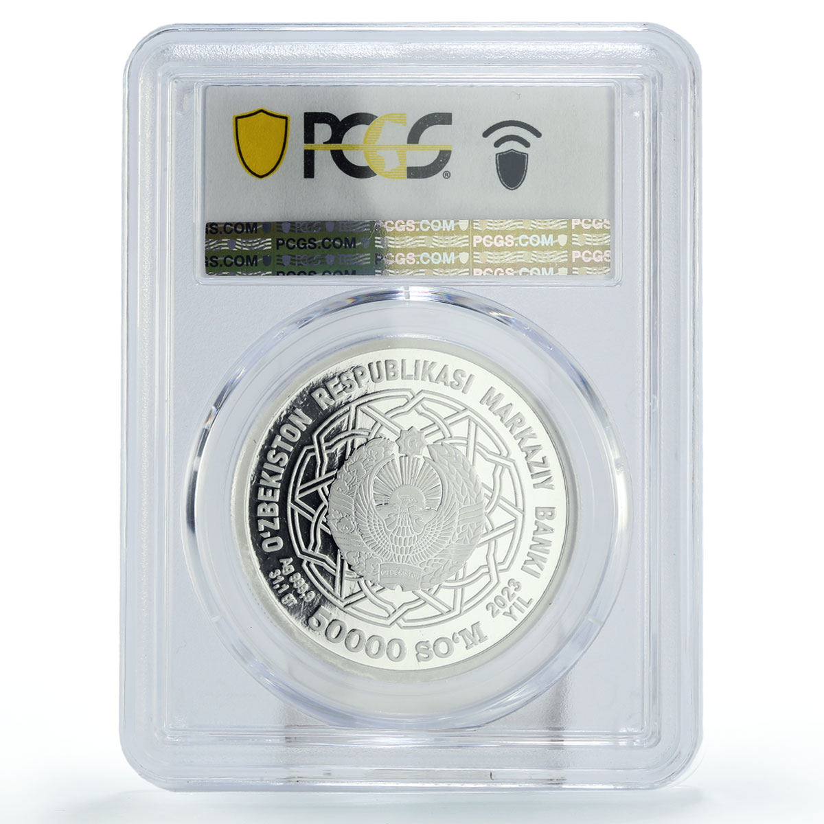 Uzbekistan 50000 som Jaloliddin Manguberdi Horseman PR66 PCGS silver coin 2023