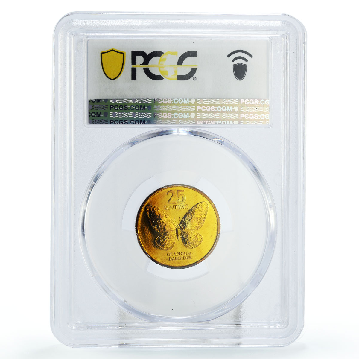 Philippines 25 sen Regular Coinage Juan Luna KM-241.1 MS68 PCGS brass coin 1983