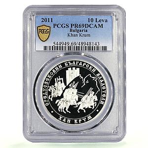 Bulgaria 10 leva Medieval Rulers Khan Krum Horsemans PR69 PCGS silver coin 2011