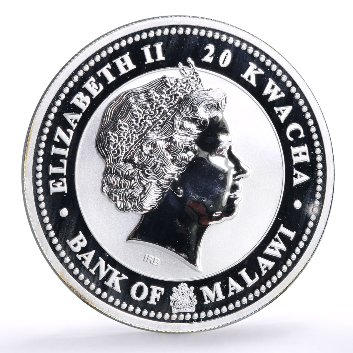 Malawi 20 kwacha Lunar Calendar Year of the Ox Sitting colored silver coin 2009