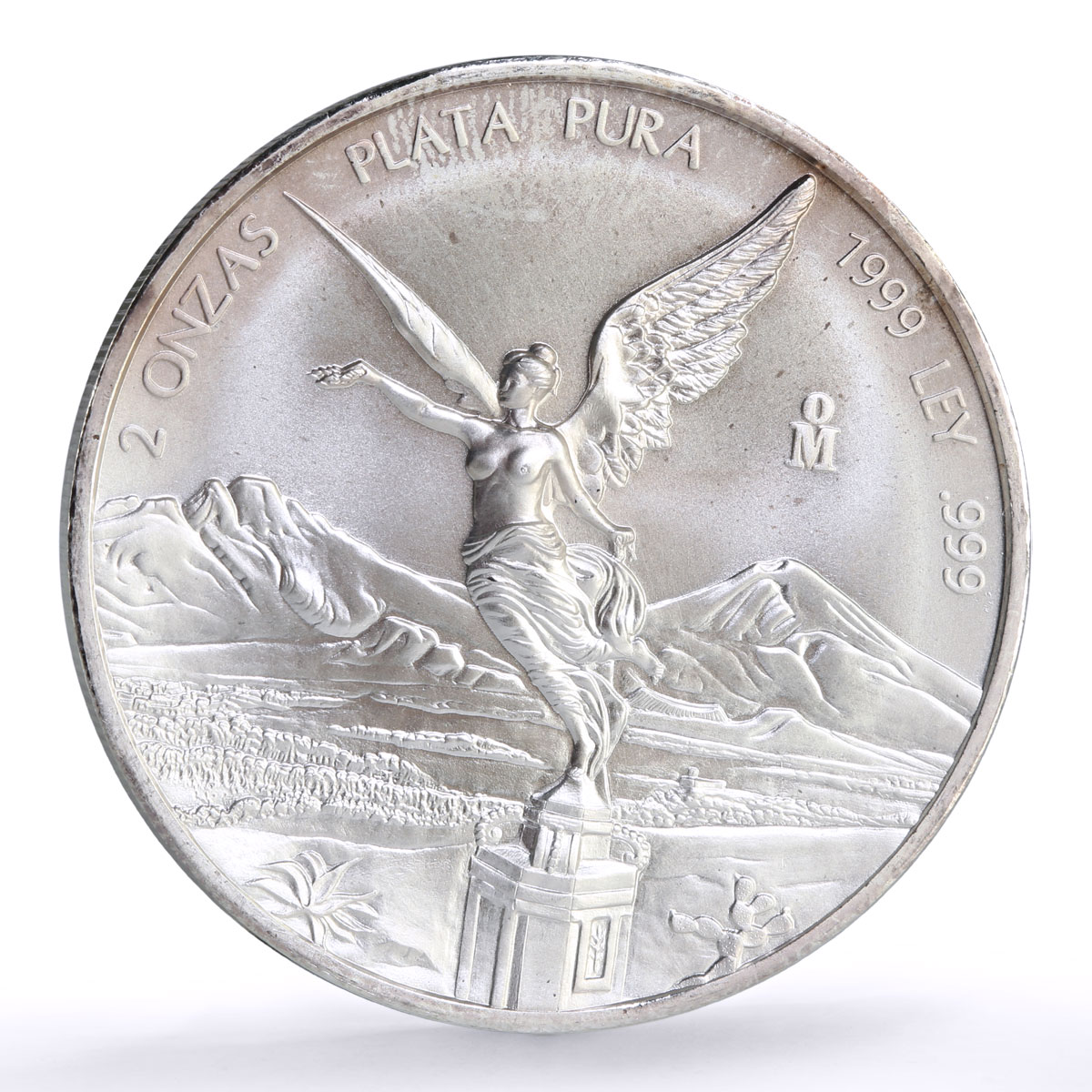 Mexico 2 onzas Libertad Angel of Independence silver coin 1999