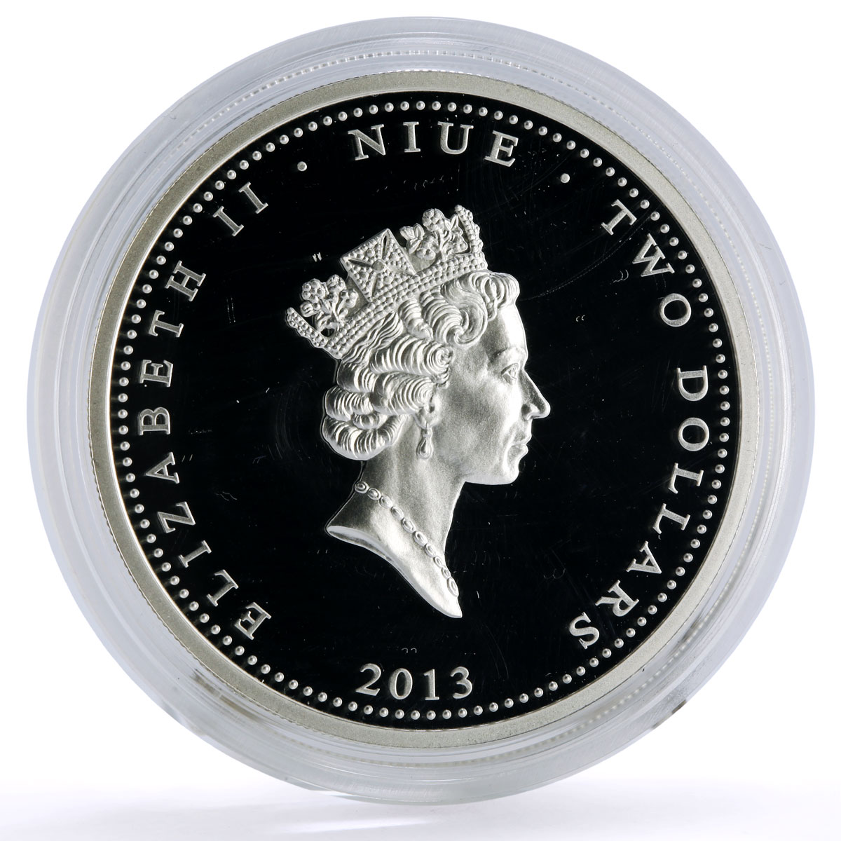 Niue 2 dollars Love is Precious Swallow Birds colored proof silver coin 2013