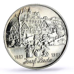 Czechoslovakia 500 korun Painter Josef Lada Anniversary Art silver coin 1987