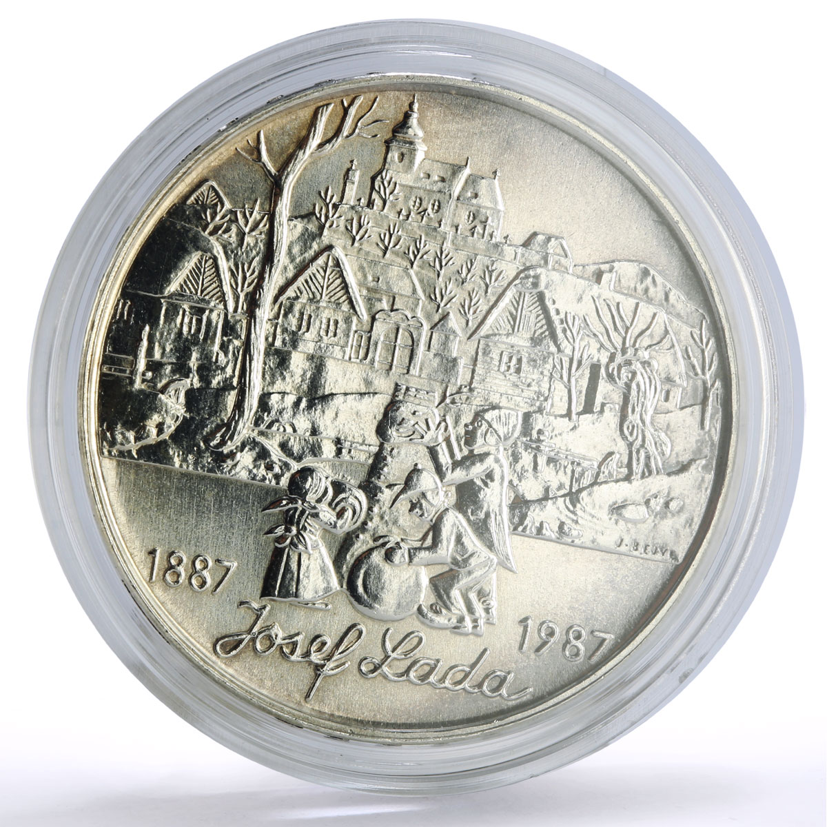 Czechoslovakia 500 korun Painter Josef Lada Anniversary Art silver coin 1987