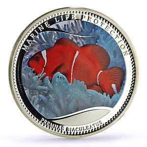 Palau 5 dollars Marine Life Protection Clownfish Fauna proof silver coin 2011