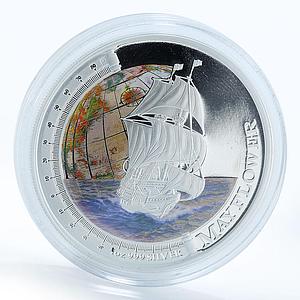 Tuvalu 1 dollar Seafaring Pilgrims Mayflower Ship Clipper proof silver coin 2012