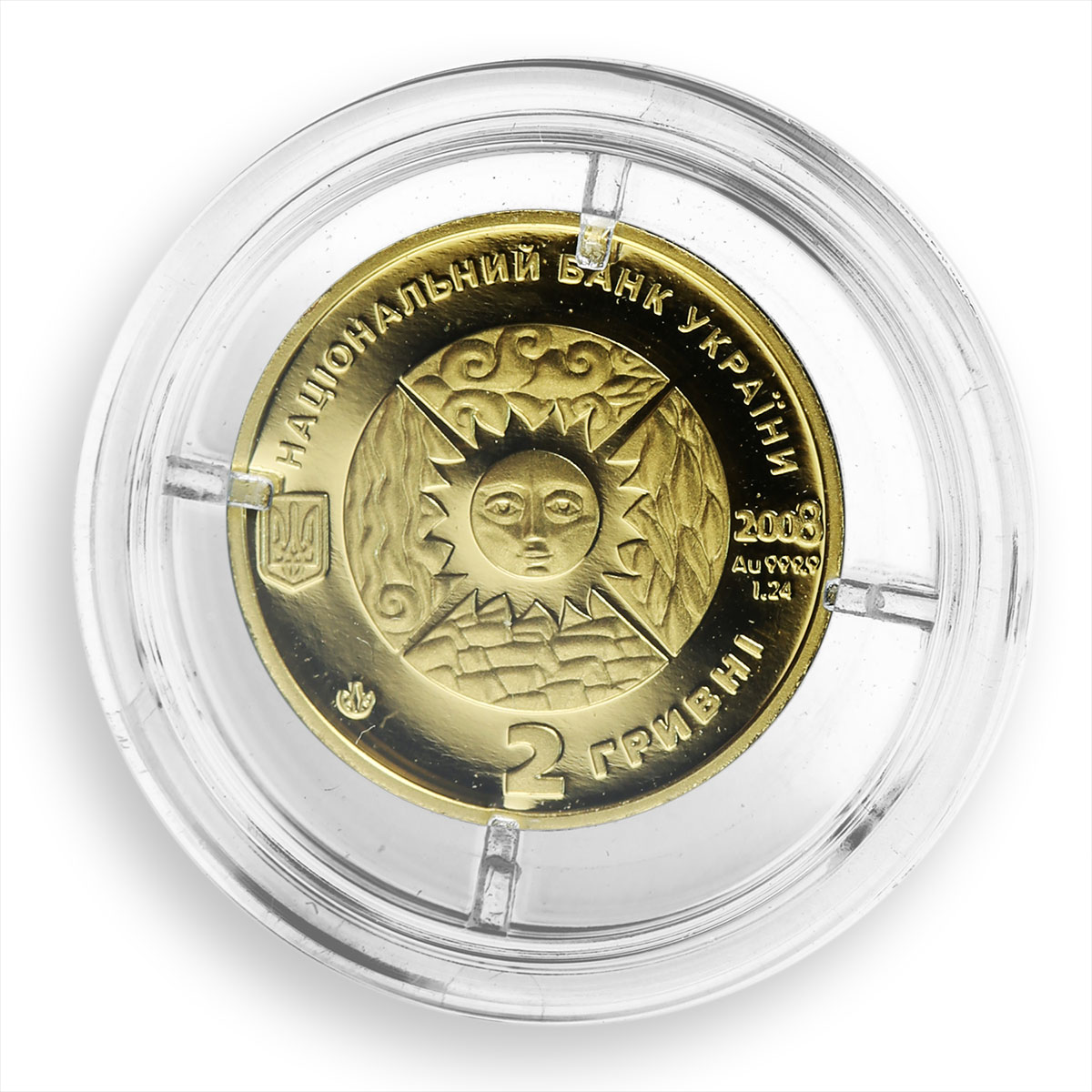 Ukraine 2 hryvnas Signs of the Zodiac Libra gold coin 2008