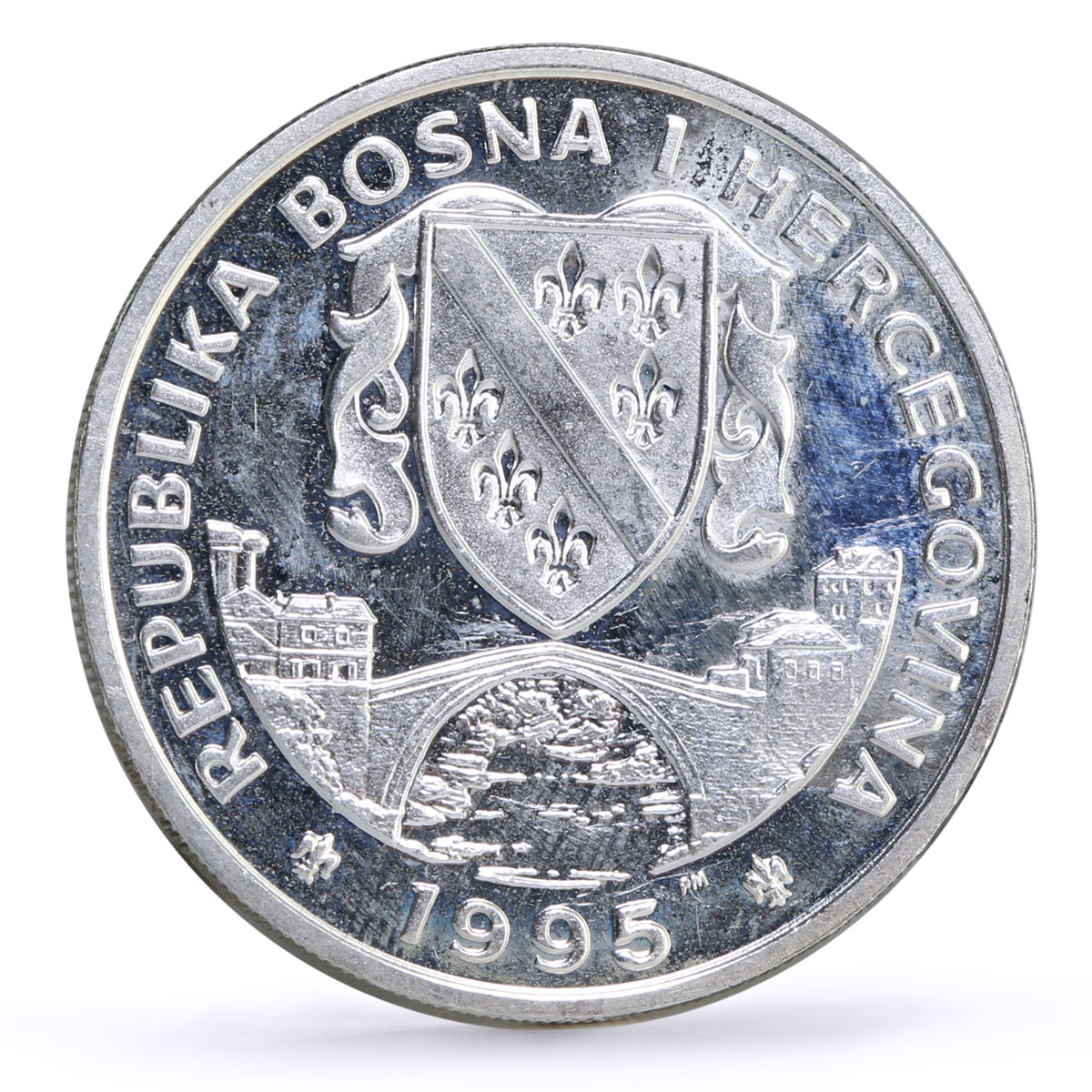 Bosnia and Herzegovina 14 ecus UN Peace Series Walking Europa silver coin 1995