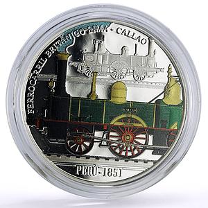 Peru 1 sol Ibero-American Railways Lima - Callao Train silver coin 2019