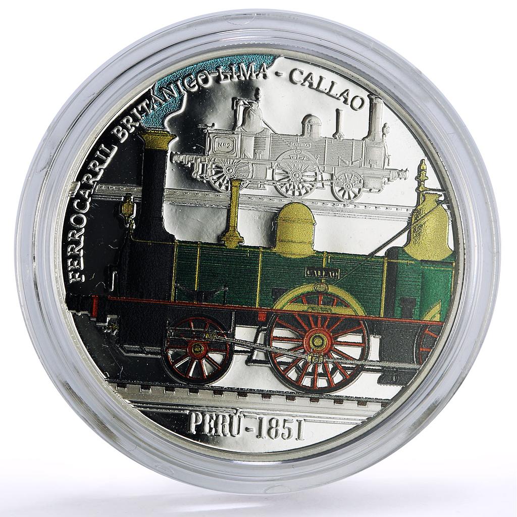 Peru 1 sol Ibero-American Railways Lima - Callao Train silver coin 2019