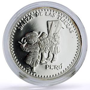 Peru 1 sol Ibero-American Dances Customs Danza Tijeras proof silver coin 1997