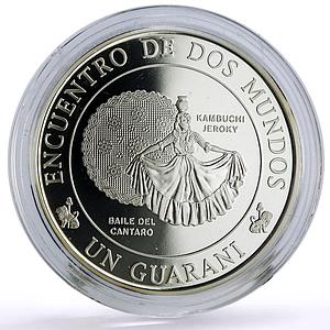 Paraguay 1 guarani Ibero-American Dances Customs Baile Cantaro silver coin 1997