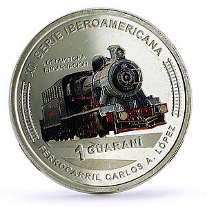 Paraguay 1 guarani Ibero-American Railways Encarnacion Train silver coin 2020
