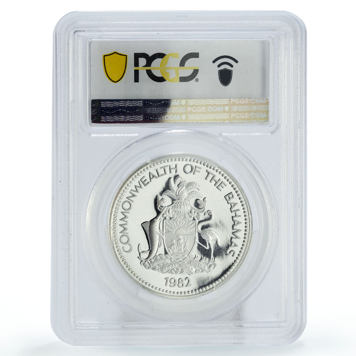 Bahamas 5 dollars Columbus Memorial Ship Clipper PR69 PCGS silver coin 1982