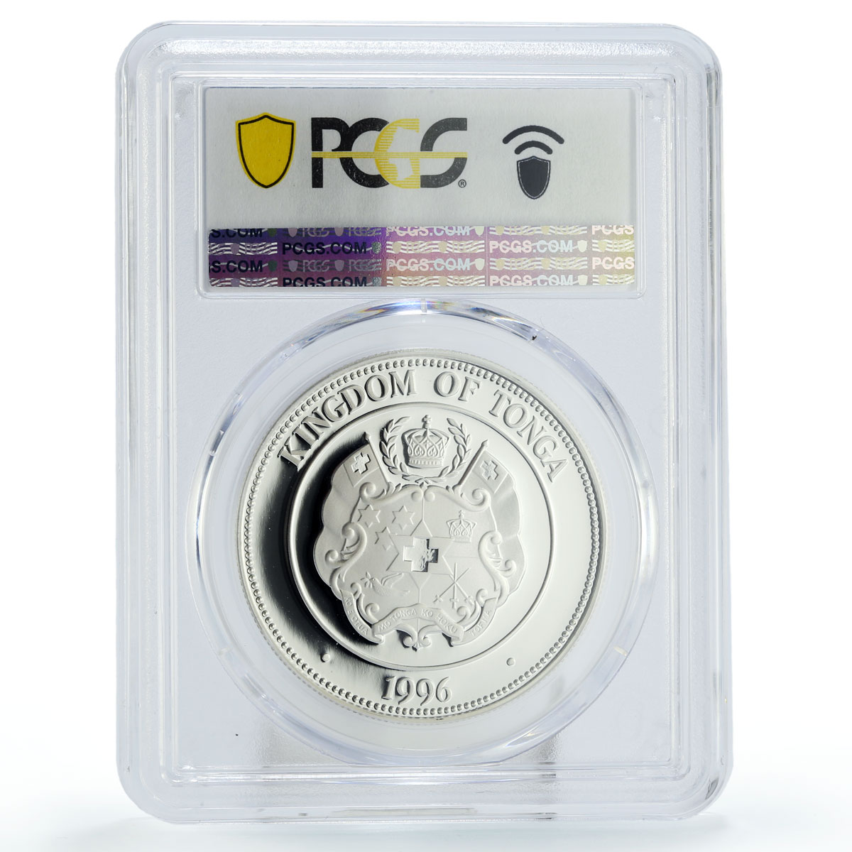 Tonga 1 paanga Queen Halaevalu Mataaho Birth Politics PR70 PCGS silver coin 1996