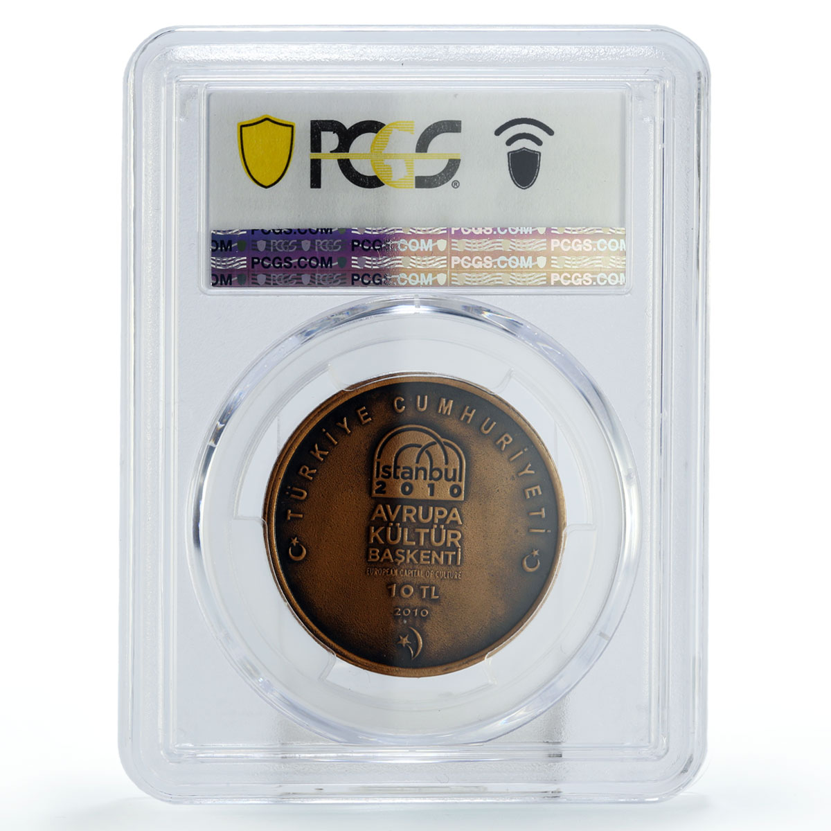 Turkiye 10 lira Culture European Capital Istanbul MS65 PCGS bronze coin 2010