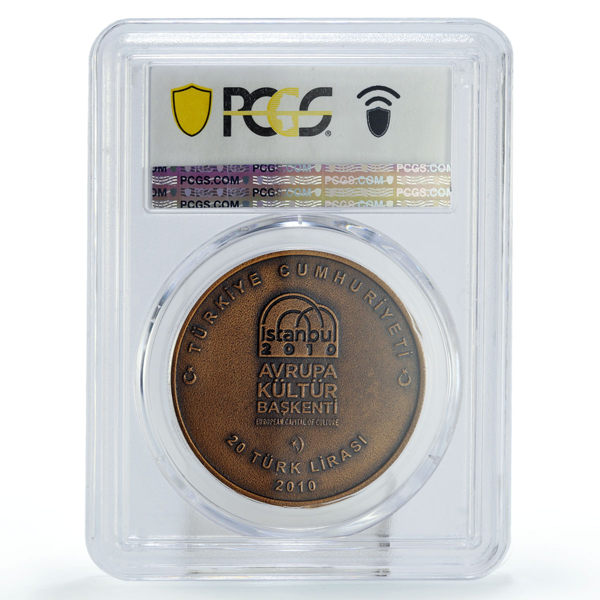 Turkiye 20 lira Culture European Capital Istanbul MS66 PCGS bronze coin 2010